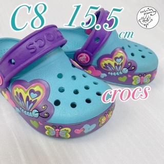 クロックス(crocs)の【crocs】バタフライとハートの可愛いキッズクロックス♪(サンダル)