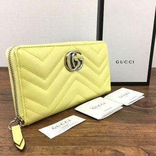 Gucci - 極美品 GUCCI 長財布 443123 イエロー GGマーモント 75の通販