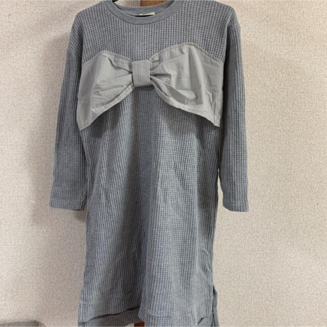 ワンピース　リボン　女の子　キッズ　ジュニア　可愛い　130 キッズ/ベビー/マタニティのキッズ服女の子用(90cm~)(ワンピース)の商品写真