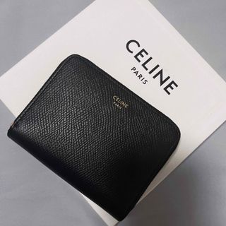 セリーヌ(celine)の【新品】新ロゴ✨コンパクト ジップドウォレット /ブラック(財布)