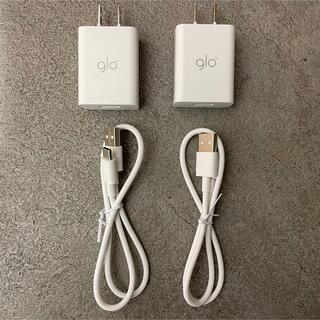 グロー(glo)の【携帯充電可能】glo USBタイプCケーブル  充電用ACアダプター2セット(バッテリー/充電器)