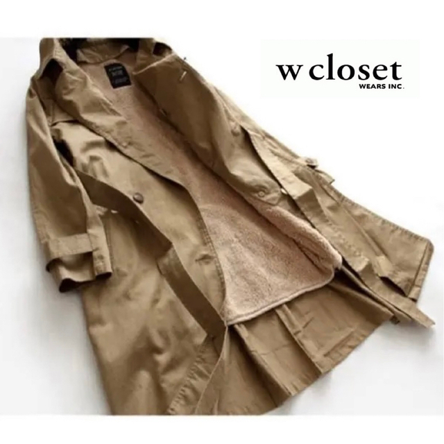 w closet(ダブルクローゼット)のWcloset＊ボアライナー付き2ウェイトレンチコート レディースのジャケット/アウター(トレンチコート)の商品写真