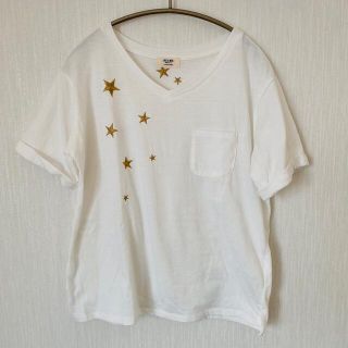 ビームス(BEAMS)のBEAMS ビームス　星刺繍　Vネック　ホワイトTシャツ(Tシャツ(半袖/袖なし))