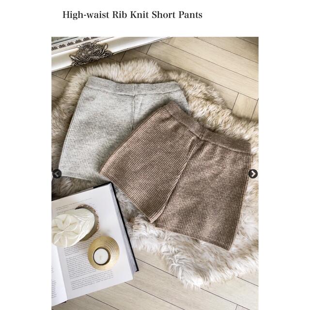 新品未使用■ High-waist Rib Knit Short Pants レディースのパンツ(ショートパンツ)の商品写真