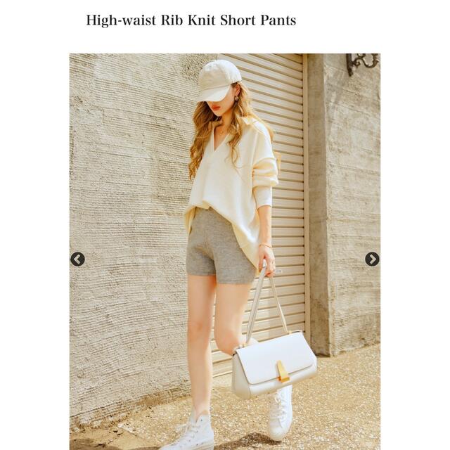 新品未使用■ High-waist Rib Knit Short Pants レディースのパンツ(ショートパンツ)の商品写真