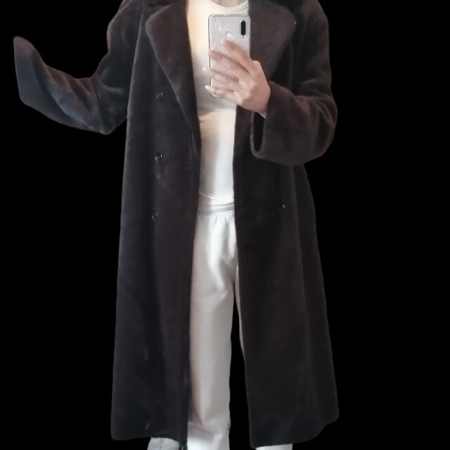 ZARA(ザラ)のzara フェイクファーコート レディースのジャケット/アウター(ロングコート)の商品写真