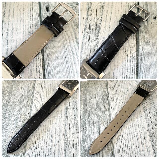 電池交換済】FENDI フェンディ 腕時計 7000G ブラック シルバー