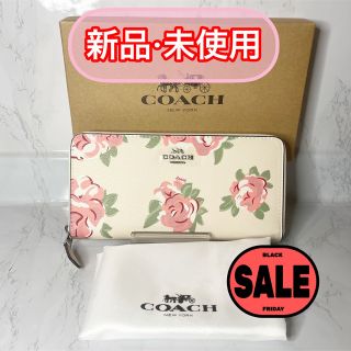 コーチ(COACH)の《新品未使用》コーチ/COACH ラウンドファスナー長財布 ◆花柄 バラ ローズ(財布)