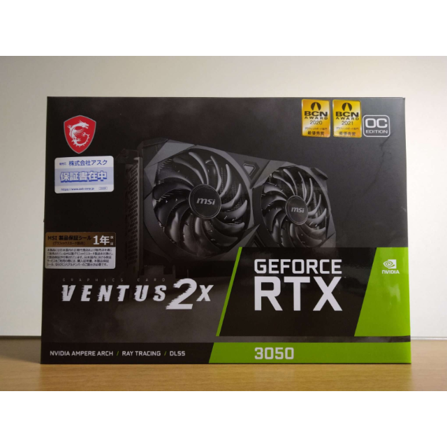 新品 保証有 MSI RTX 3050 VENTUS 2X 8G OC