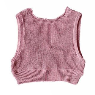 シールームリン(SeaRoomlynn)のPAPER KNIT 2way トップス ピンク(タンクトップ)