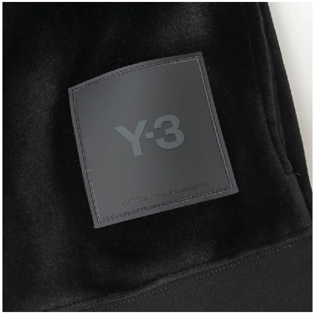 【美品】Y-3ワイスリー☆ベロアボックスロゴ スウェットパーカー希少Lブラック