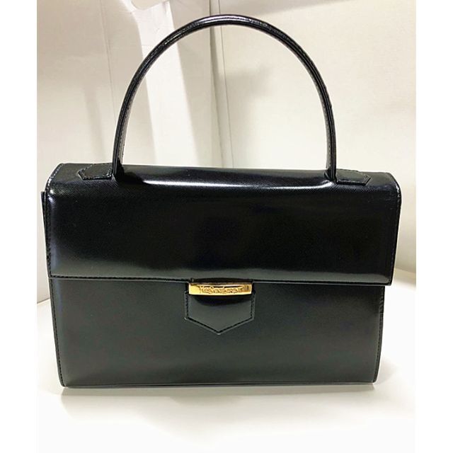 美品vintage☆イヴ サンローラン☆ハンドバッグ YSL 金ロゴ-