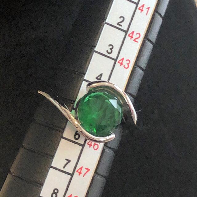 エメラルドカラーのシルバーリング s925刻印 レディースのアクセサリー(リング(指輪))の商品写真