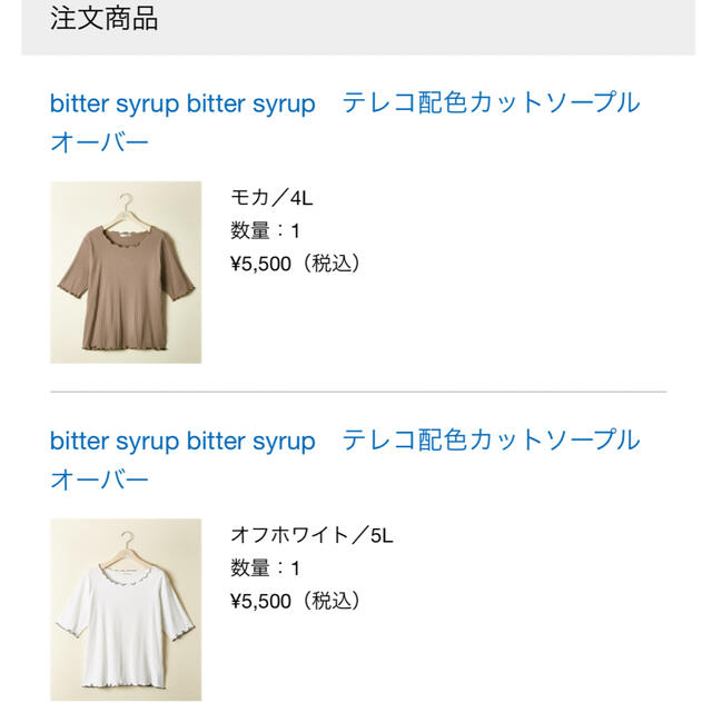 bitter syrup テレコ配色カットソープルオーバー5L レディースのトップス(カットソー(半袖/袖なし))の商品写真