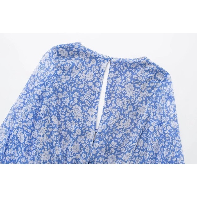 ZARA(ザラ)の👗3月新作💐7672◆blue ブルー フラワー 花柄 ワンピース レディースのワンピース(ミニワンピース)の商品写真