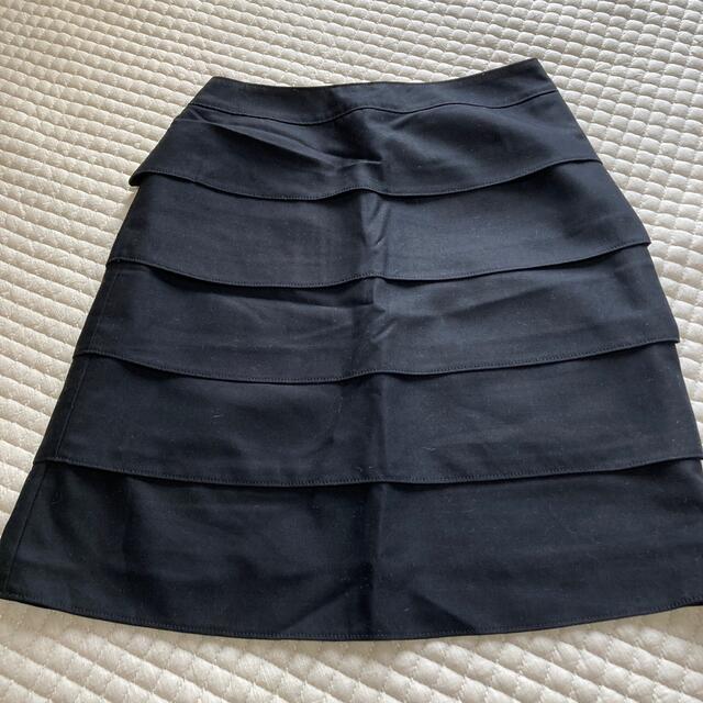 fnt スカート　黒　ティアード レディースのスカート(ひざ丈スカート)の商品写真