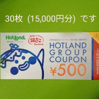 ホットランド (築地 銀だこ) 500円券×30枚=15,000円分　3月末まで(フード/ドリンク券)