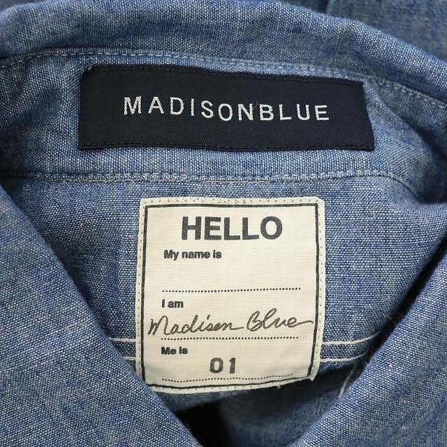 マディソンブルー HAMPTON シャンブレーシャツ 長袖 01 青 ブルー マディソンブルー HAMPTON シャンブレーシャツ 長袖 01 青 ブルー