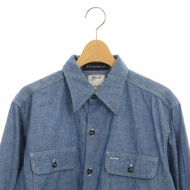 マディソンブルー HAMPTON シャンブレーシャツ 長袖 01 青 ブルー マディソンブルー HAMPTON シャンブレーシャツ 長袖 01 青 ブルー