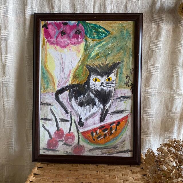 返さないよ!」 猫 鯛焼 油絵 手描き 原画 キャンバス | www.ofa.sg