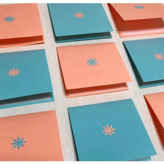 ハンドメイド メッセージカード ライトピンク×ライトブルー 12枚セット(カード/レター/ラッピング)