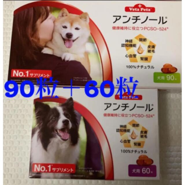 4月から値上がり！犬用 アンチノール90カプセルと60カプセル入り合計 ...