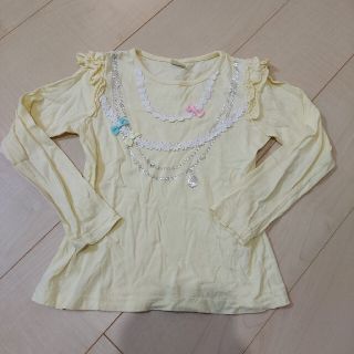 子供服　ロンT　120　イエロー　女の子　カットソー(Tシャツ/カットソー)