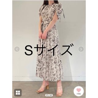 スナイデル(SNIDEL)のsnidel  2WAYボリュームスリーブプリントワンピース  BRW Sサイズ(ロングワンピース/マキシワンピース)