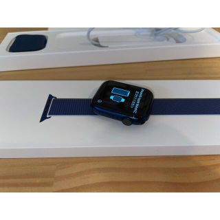 アップル(Apple)のApple Watch 6 ブルー アップルウォッチ 6 wifi 美品(腕時計(デジタル))