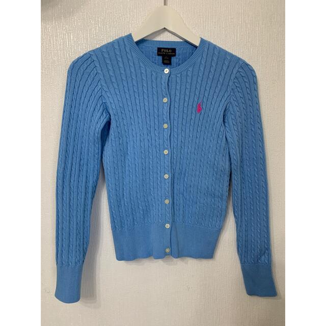 POLO RALPH LAUREN - Ralph Lauren水色カーデ(girls Lサイズ12-14)の