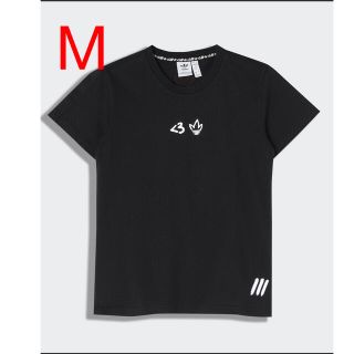 アディダス(adidas)の【美品】adidas レッドマークブラックTシャツ　M(Tシャツ(半袖/袖なし))