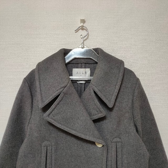 IENA(イエナ)の美品 日本製 AILE par IENA オーバーサイズウールコート グレー レディースのジャケット/アウター(ピーコート)の商品写真