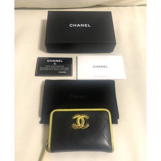 シャネル(CHANEL)のシャネル　コインケース　マトラッセ　ネオンイエロー　中古(コインケース)