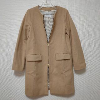 イエナ(IENA)の美品 イエナ IENA  ノンカラーコート ジップアップタイプ ベージュM(ロングコート)