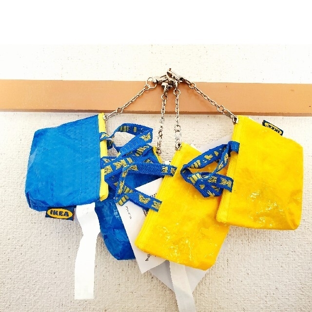 IKEA(イケア)の新品未使用　IKEA   青と黄色　ミニバッグ♪イケア　クノーリグ  4個セット レディースのバッグ(エコバッグ)の商品写真