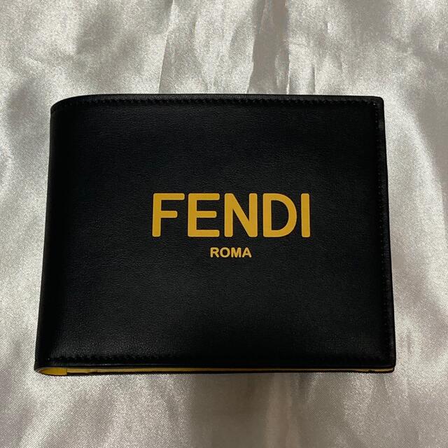 新品◆FENDI ロゴ 折財布 小銭入れ付き 黒 メンズのファッション小物(折り財布)の商品写真