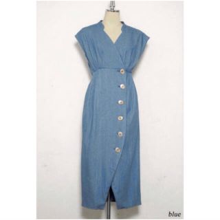 ハーリップトゥ(Her lip to)のHerlipto Denim Wrap-effect Midi Dress(ロングワンピース/マキシワンピース)