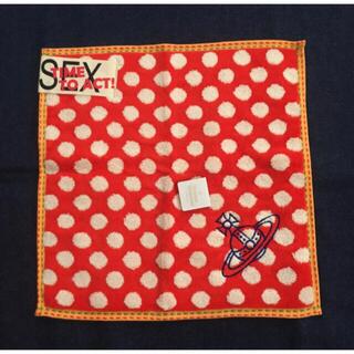 ヴィヴィアンウエストウッド(Vivienne Westwood)のヴィヴィアン ウエストウッド  ドット柄オーブ刺繍タオルハンカチ(タオル/バス用品)