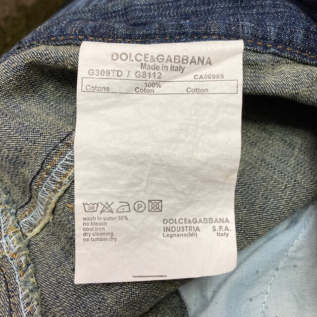 255cm裾幅美品　DOLCE&GABBANAドルチェ&ガッパーナ　デニムハーフパンツ　刺繍