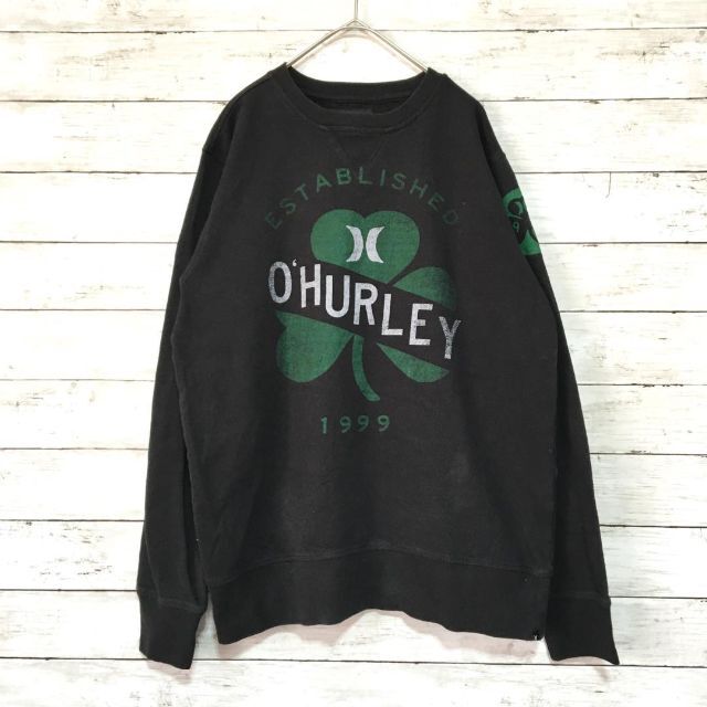 Hurley(ハーレー)のa01 希少 Hurleyハーレー　三つ葉 クローバー ブランドロゴ スウェット メンズのトップス(スウェット)の商品写真