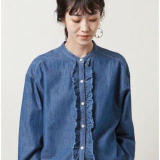 ユナイテッドアローズ(UNITED ARROWS)のユナイテッドアローズ　UWSC DENIM フリル シャツ 21FW(シャツ/ブラウス(長袖/七分))