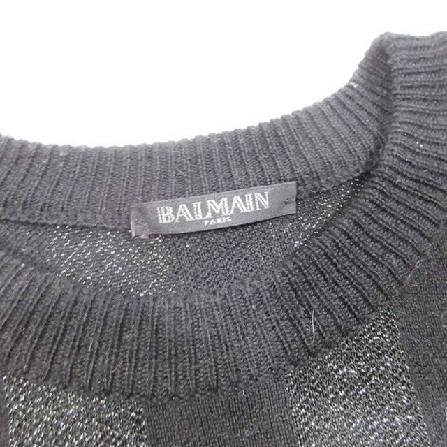 BALMAIN(バルマン)のバルマン BALMAIN ラメ入り ストライプ柄 ニットセーター プルオーバー メンズのトップス(ニット/セーター)の商品写真