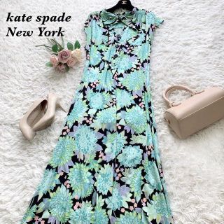 ケイトスペードニューヨーク(kate spade new york)の美品♡ケイトスペードニューヨーク　日本未発売　ダヒラブルームニットドレス　XL(ロングワンピース/マキシワンピース)