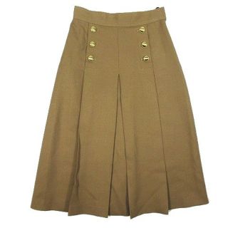 アナイ(ANAYI)の18AW アナイ ANAYI フラノ素材 Wボタン タックスカート 金ボタン ひ(ひざ丈スカート)