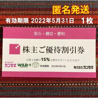 スノーピーク(Snow Peak)のカンセキ優待割引券（有効期限2022/05/31)   1枚(ショッピング)