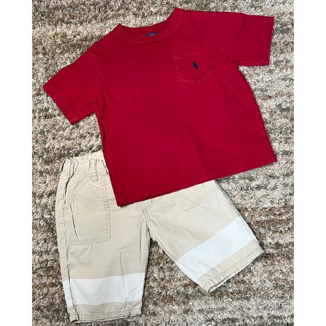 POLO RALPH LAUREN(ポロラルフローレン)のセット売り　Tシャツ、短パン、100センチ キッズ/ベビー/マタニティのキッズ服男の子用(90cm~)(Tシャツ/カットソー)の商品写真