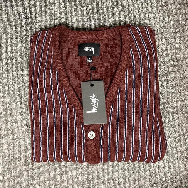 トップスSTUSSY Stripe Cardigan “burgundy”