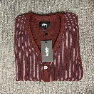 ステューシー(STUSSY)のSTUSSY Stripe Cardigan “burgundy”(カーディガン)