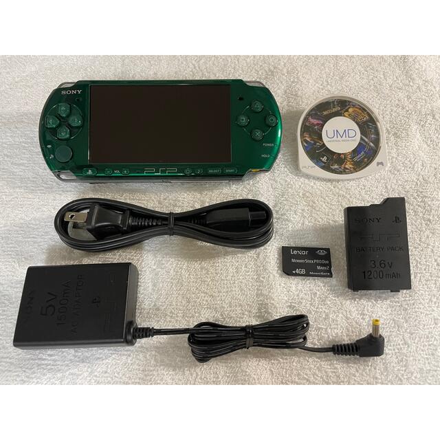 【レア色・美品・発色良好】PSP3000 スピリティッドグリーン セット 本体