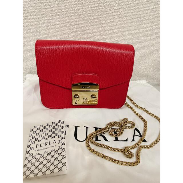 FURLA フルラ メトロポリス ショルダーバッグ 赤 レッド ルビー Ruby